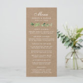 Menu Mariage Kraft de eucalyptus botanique (Debout devant)