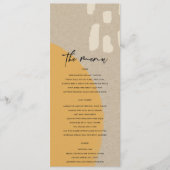 MENU MARIAGE KRAFT ORANGE RUST ABSTRAIT MODERNE (Devant)