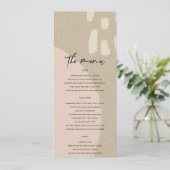 MENU MARIAGE KRAFT ROSE ROSE ABSTRAIT MODERNE (Debout devant)