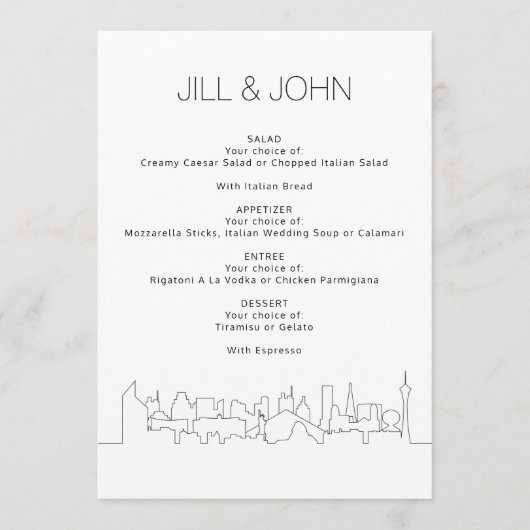 Menu Mariage Las Vegas (Devant)