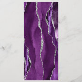 Menu Mariage Lavande Agate Argent Violet (Dos)