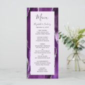 Menu Mariage Lavande Agate Argent Violet (Debout devant)