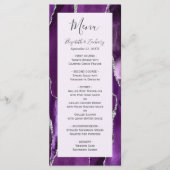 Menu Mariage Lavande Agate Argent Violet (Devant)
