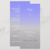 Menu Mariage Lavender Blue Grey Ombre (Devant / Derrière)