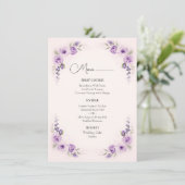 Menu Mariage Lavender et Blush Rose (Debout devant)