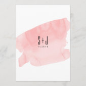 Menu Mariage Laver à l'aquarelle rose (Dos)