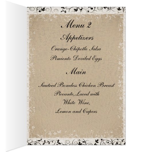 Menu Mariage le plus populaire (Intérieur (Droit))