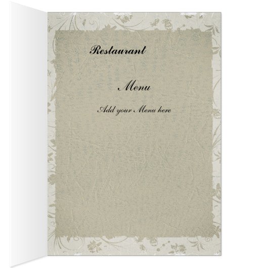 Menu Mariage le plus populaire Vieux papier (Intérieur (Droit))