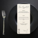 Menu Mariage Lettre d'amour noir et blanc<br><div class="desc">Laissez-vous tenter par une histoire d'amour culinaire grâce à notre menu Mariage de lettre d'amour enchanteur. Conçu avec passion et inspiré par l'élégance intemporelle du noir et blanc, ce menu promet d'être un festin pour les sens, préparant le terrain pour une célébration mariage inoubliable. A Love Letter to Your Palate...</div>