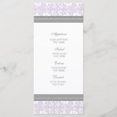 Menu mariage Lilac Grey Damask (Devant)