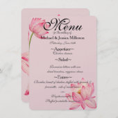 Menu Mariage Lotus Rose (Devant / Derrière)