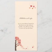 Menu Mariage Love Tree Hearts (Dos)