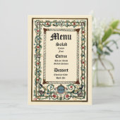 Menu Mariage lumineux vintage "médiéval" (Debout devant)