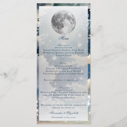 Menu Mariage lunaire de nuit (Devant)