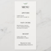 Menu Mariage Luxueux de Verdure d'Eucalyptus (Devant)