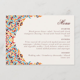 Menu Mariage Luxueux Fantaisiste Style Bordure Florale
