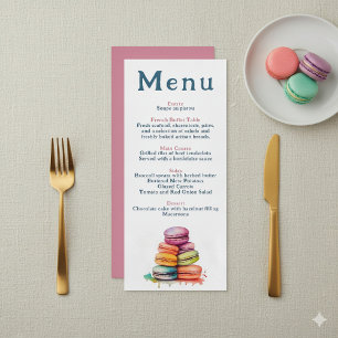 Menu Mariage Macaron français moderne