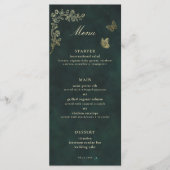 Menu Mariage Magique Émeraude Boisée Fairycore (Devant)