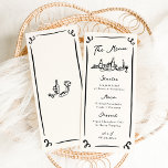 Menu Mariage main dessinée<br><div class="desc">Ce design adorable présente des éléments dessinés à la main et un texte fantaisiste en gras.</div>