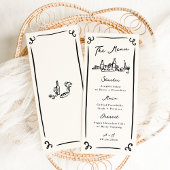 Menu Mariage main dessinée