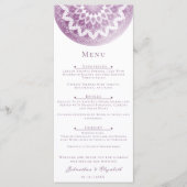 Menu Mariage Mandala à Dentelle Rose (Devant)