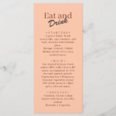 Menu Mariage Manger et Boire Corail Rétro Pêche (Devant)