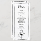 Menu Mariage manuscrit à la main Cherub (Devant / Derrière)