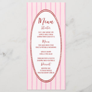 Menu Mariage manuscrit original tiré à la main