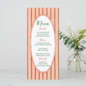 Menu Mariage manuscrit original tiré à la main (Debout devant)