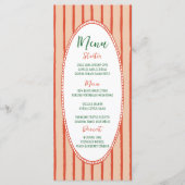 Menu Mariage manuscrit original tiré à la main (Devant)