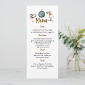 Menu Mariage manuscrit Whimsical Funky Decor (Debout devant)