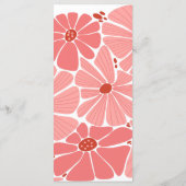 Menu Mariage marguerite rose groovy moderne (Dos)