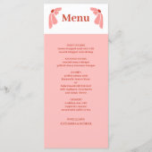 Menu Mariage marguerite rose groovy moderne (Devant)
