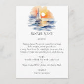 Menu Mariage marin de l'aquarelle Sunset Seascape (Devant)