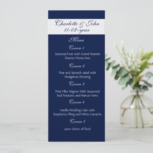 menu mariage marine (Debout devant)