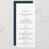 menu mariage marine bleu marine (Devant / Derrière)