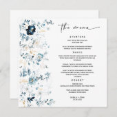 Menu mariage Marine Blue and Gold Modèle (Devant / Derrière)