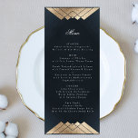 Menu Mariage Marine Blue Geometry Gold Gatsby<br><div class="desc">menu mince pour correspondre à la collection *si vous voulez plus d'options papier cette conception peut être transférée à un programme mince *ou pour plus d'aide contactez-moi</div>