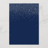 Menu Mariage Marine Blue & Glam Silver Confetti (Dos)