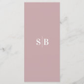 Menu Mariage Mauve Dusty couleur simple (Dos)