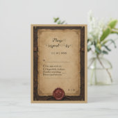Menu Mariage Médiéval Rustique en Cire de Cuir (Debout devant)