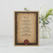 Menu Mariage Médiéval Rustique en Cire de Cuir (Debout devant)