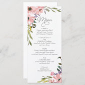 Menu mariage - Menu Fête des mariées Rose à thé (Devant / Derrière)