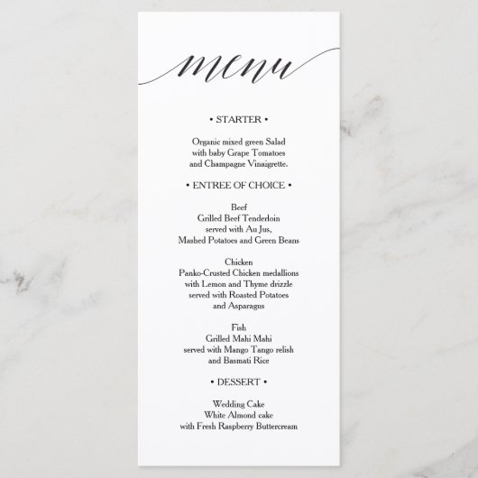 Menu mariage - Menu Fête des mariées - Script (Devant)