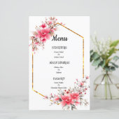 menu mariage, menu mariage à fleurs (Debout devant)