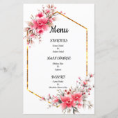 menu mariage, menu mariage à fleurs (Devant)