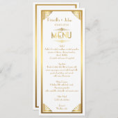 Menu Mariage, menu réunion, grand Gatsby, blanc, o (Devant / Derrière)