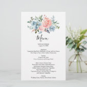 Menu mariage Menus Menues Aquarelle Roses (Debout devant)
