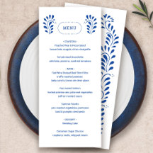 Menu Mariage mexicain bleu Puebla Style