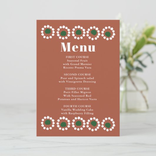 Menu Mariage mexicain Fiesta Boho Barro (Debout devant)